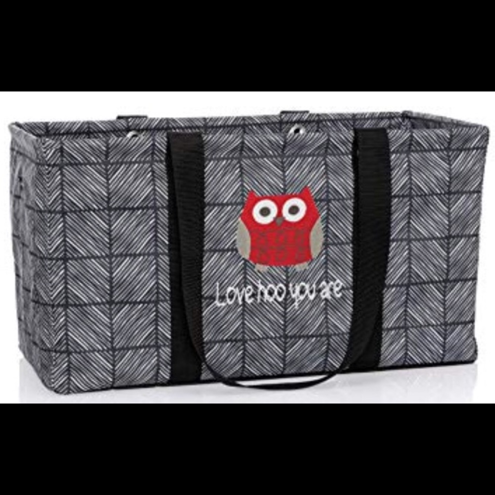 Large Utility Tote in Chevron Squares